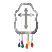 Pinata de première communion plaquée argent 33 x 28 cm