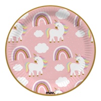 Assiettes magiques licorne 22,7 cm - 8 pcs.