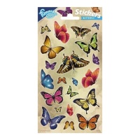 Autocollants animaux papillons lumineux - 1 feuille