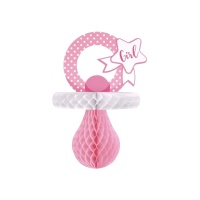 Pendentif nid en forme de tétine rose 30cm