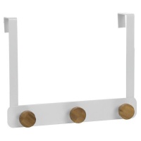 Porte-manteau porte 3 cintres Bambou blanc - DCasa