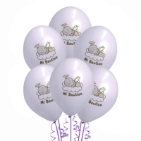 Mon Baptême Ballons Latex Blancs 30 cm - Ballons Clown - 25 pcs.