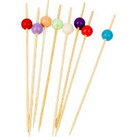 Brochettes de 12 cm avec billes de couleurs - 20 unités