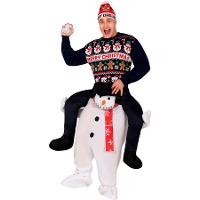 Déguisement adulte porté par un bonhomme de neige
