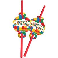 Pailles de fête Lego - 6 unités