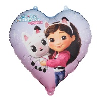 Ballon Gabby's Dollhouse en forme de coeur de 35 cm