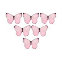 Gaufrettes papillon rose pastel métallisé - Crystal Candy - 22 unités