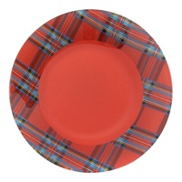 Assiette à carreaux écossais de 25,5 cm