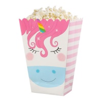 Boîte à pop-corn en forme de licorne - 4 pièces