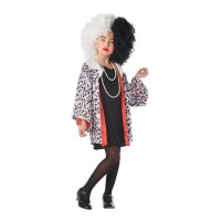 Costume de dalmatien maléfique avec manteau pour enfants