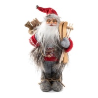 Figurine du Père Noël avec des skis 30 cm