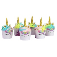 Set de décoration de cupcake licorne - PME - 6 unités