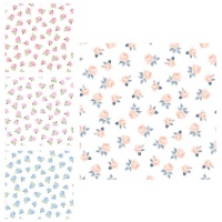 Tissu piqué de coton Floret - Indigo