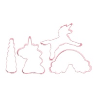 Découpeur en fer blanc de licornes et d'arc-en-ciel - Scrapcooking - 4 pcs.