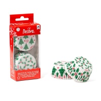 Capsules pour cupcake gui et sapin de Noël - Décorer - 36 unités