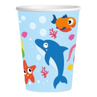 Verres Animaux marins 250 ml - 8 unités