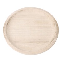 Plateau circulaire décoratif en bois 25,5 cm - DCasa