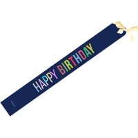 Bande Happy Birthday bleue 150 x 10 cm