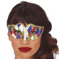 Masque d'arlequin avec paillettes