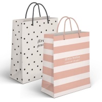 Sac cadeau 45 x 33 x 10 cm avec messages et couleurs assorties - 1 pc.