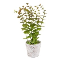 Plante artificielle avec pot blanc 30 x 15 cm