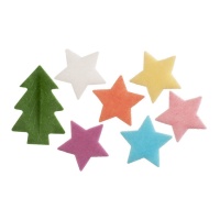 Gaufrettes étoiles et sapin de Noël 3,5 cm - Dekora - 200 unités