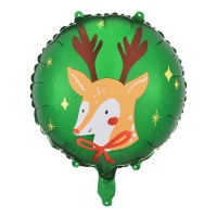 Ballon renne avec étoiles 45 cm - PartyDeco