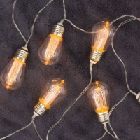 Guirlande avec lumières à led en ampoules à piles - 1,65 m
