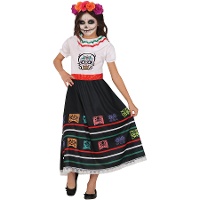 Costume de Catrina joyeuse mexicaine pour fille