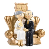 Figure pour un gâteau de mariage doré de 16 cm