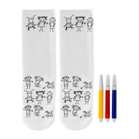 Chaussettes pour enfants avec dessins à colorier - 1 paire