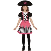 Costume de pirate rose pour filles