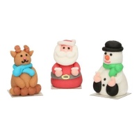 Figurines de Noël en sucre 3D - FunCakes - 3 unités