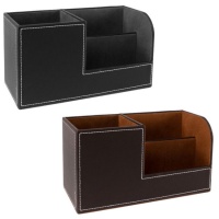 Organiseur de contrôle en cuir 20,3 x 9,3 x 11 cm - 3 compartiments