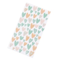 Autocollants en forme de coeur pastel - 1 feuille