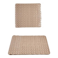 Tapis de douche beige tressé antidérapant 50 x 50 cm