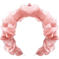 Bandeau de fleurs rose métallisé - 1 pièce