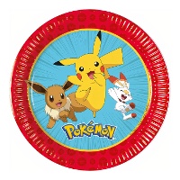 Assiettes Pokémon de 20 cm - Lot de 8