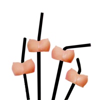Pailles noires avec seins - 12 pcs.