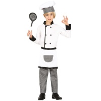 Costume de chef cuisinier à carreaux noirs et blancs pour enfants
