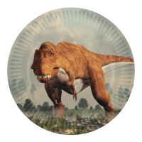 Assiettes dinosaures jurassiques 23 cm - 8 pcs.