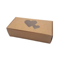 Boîte à biscuits en kraft avec coeur 18 x 9 x 5 cm