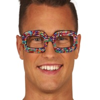 Lunettes pop multicolores à perles