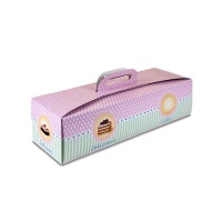 Boîte à gâteaux rectangulaire décorée 35,5 x 13 x 10 cm - Pastkolor