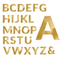Grande lettre en polystyrène de 60 cm plaquée or