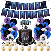 Kit de ballons, guirlandes et toppers Black Panther - Monkey Business - 27 pièces