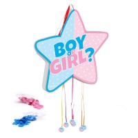 Pinata étoile garçon ou fille avec confettis