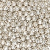 Saupoudrage de perles souples argentées métalliques 55 g - FunCakes