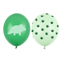 Ballons dinosaures verts 30 cm - 50 pcs.