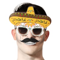 Lunettes avec chapeau et bouche mexicains